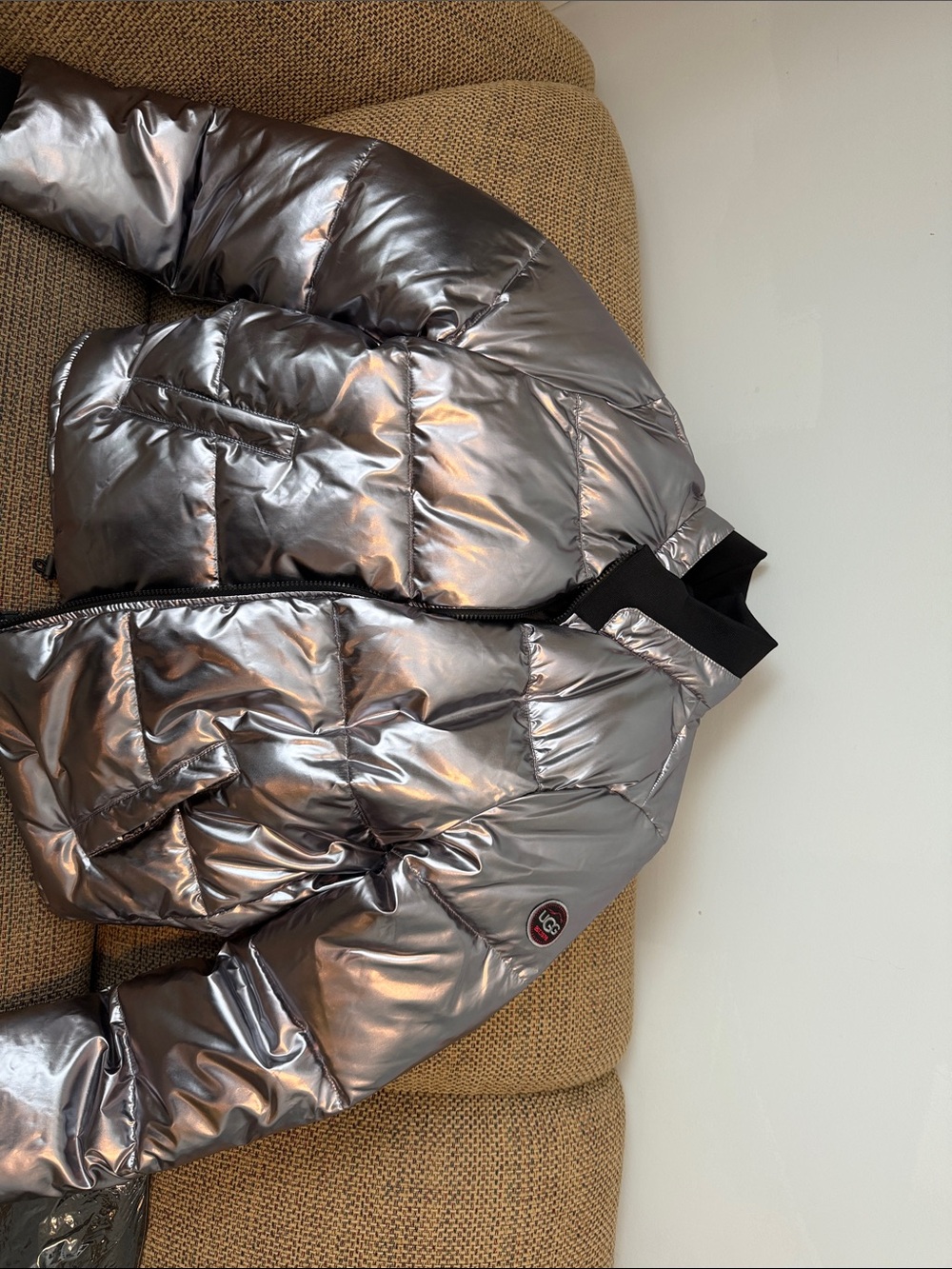 UGG Metallic Silver Puffer Jacket